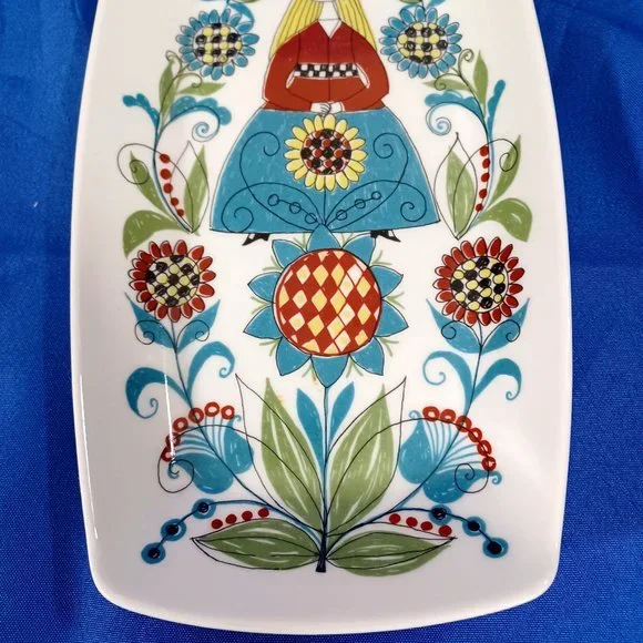Norwegian Figgjo Flint Saga Norsk FF Fairy Tale Long Dish Plate Norway Vtg - Picture 6 of 9